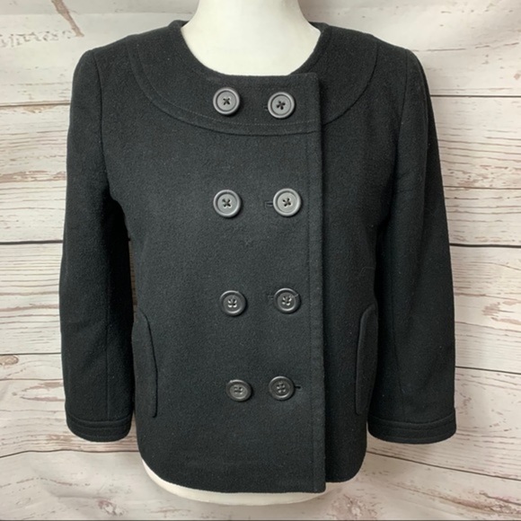 J. Crew Soft Wool Mix 3/4 Sleeve Peacoat - Picture 1 of 6